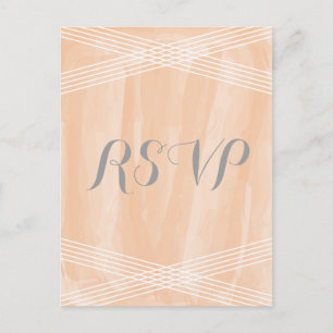 Cartão Postal De Convite Orange Watercolor Deco RSVP