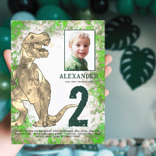 Cartão Postal De Convite Orçamento da Festa de Aniversário do Dinossauro T-
