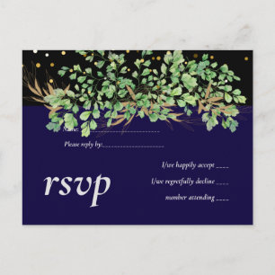 Cartão Postal De Convite Orçamento GREENERY Deixa Casamento Noturno