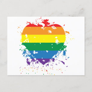 Cartão Postal De Convite Orgulho gay Love Heart