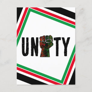 Cartão Postal De Convite orgulho negro punho vermelho verde bandeira pan-af