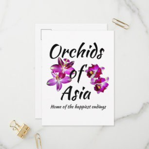 Cartão Postal De Convite Orquídeas da Ásia