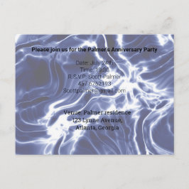 Cartão Postal De Convite Padrão brilhante azul