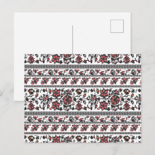 Cartão Postal De Convite Padrão Floral Botânico Cottagecore