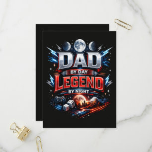 Cartão Postal De Convite Pai de Dia Lenda à Noite - Epic Gamer Dad