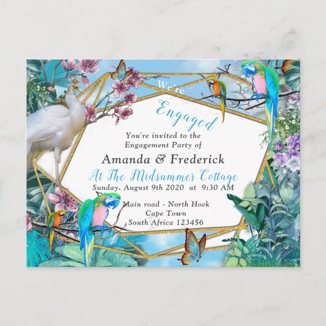 Cartão Postal De Convite Paisagem Surreal Tropical (Frente)