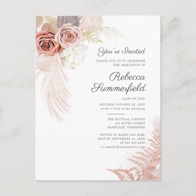 Cartão Postal De Convite Pampas Graduação 2025 (Frente)