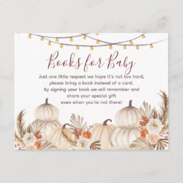 Cartão Postal De Convite Pãozinho-branco Livros florais para bebê