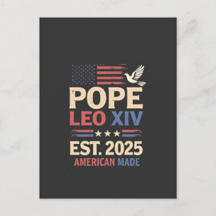 Cartão Postal De Convite Papa Leão XIV. 2025 4th of Julian USA Flag