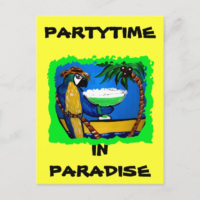 CARTÃO POSTAL DE CONVITE PAPAGAIO DE FESTA (Frente)