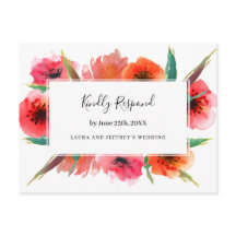 Papagaios Pintados Vermelhos Casamento Floral RSVP