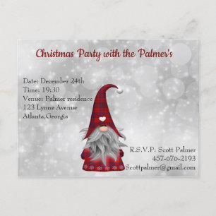 Cartão Postal De Convite Papai Noel de Natal