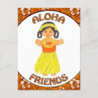 Cartão-postal de convite para amigos da Aloha