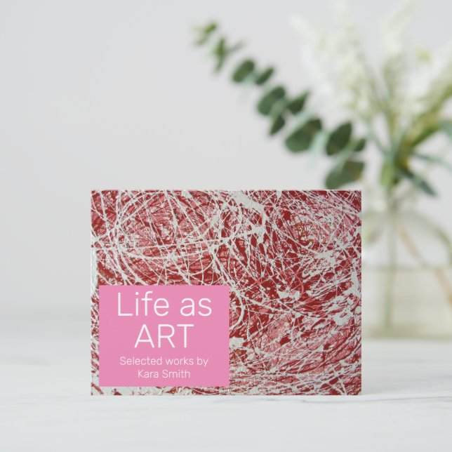 Cartão-postal de convite para apresentação de arte (Em pé/Frente)