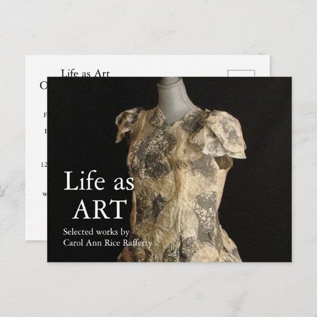 Cartão-postal de convite para apresentação de arte (Frente/Verso)