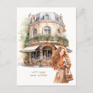 Cartão-postal de convite para café