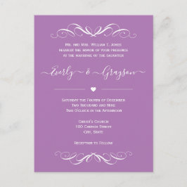 Cartão-postal de convite para casamento a cores