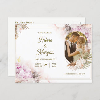 Cartão postal de convite para casamento de Beige C