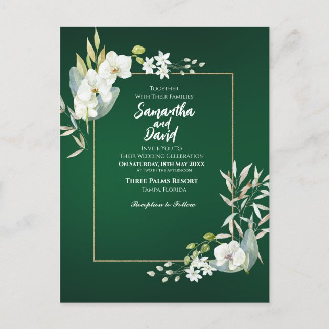 Cartão postal de convite para casamento do Bloom o (Frente)