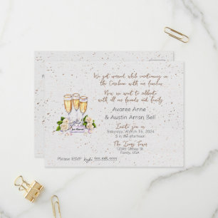 Cartão-postal de convite para casamentos de cerimô