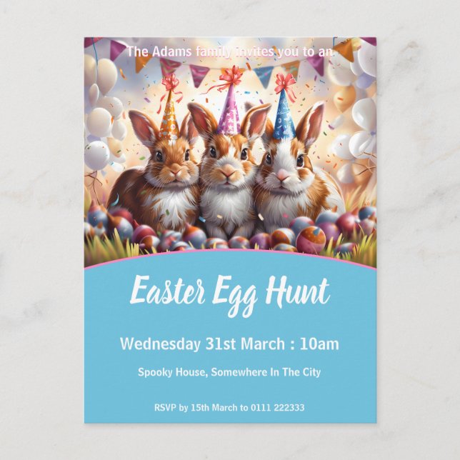 Cartão-postal de convite para cenas de Ovo de Pásc (Frente)