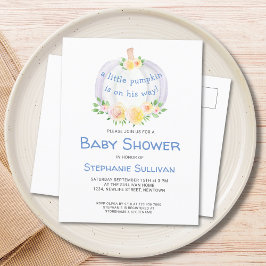 Cartão-postal de convite para Chás de fraldas de M