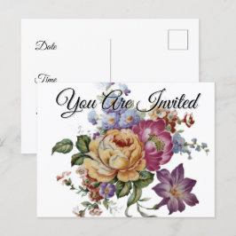 Cartão-postal de convite para fantasia floral