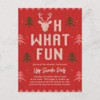 Cartão-postal de convite para férias de suéter de