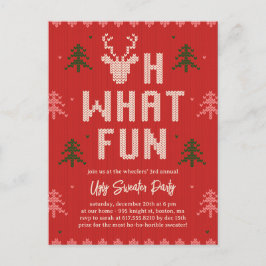 Cartão-postal de convite para férias de suéter de 