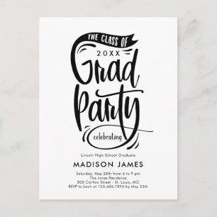 Cartão-postal de Convite para Festa de formatura 