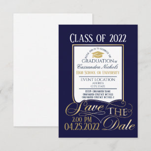 Cartão postal de convite para graduação Dourado