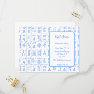 Cartão-postal de convite para jogos Mah Jong