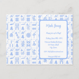 Cartão-postal de convite para jogos Mah Jong