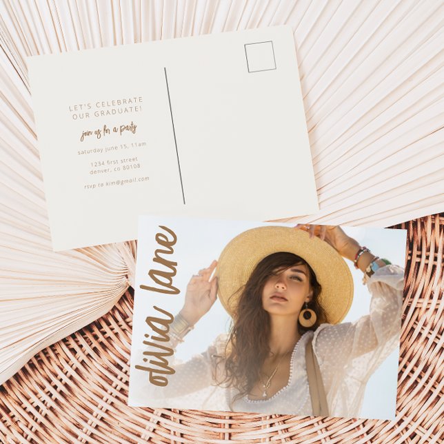 Cartão-postal de convite para licenciatura com fot (Criador carregado)