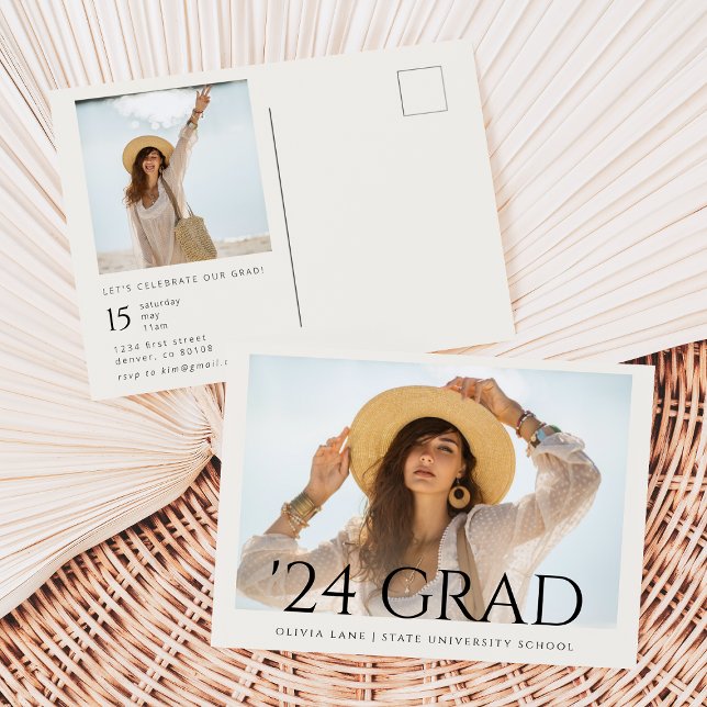 Cartão-postal de convite para licenciatura com fot (Criador carregado)