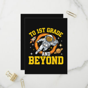 Cartão Postal De Convite para o 1º ano e além Aluno Astronauta