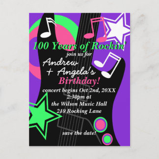 Cartão postal de convite para o aniversário do Roc