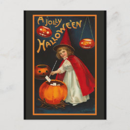 Cartão postal de convite para o Halloween de Vinta