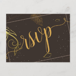 Cartão-postal de convite para rsvp, de cor castanh