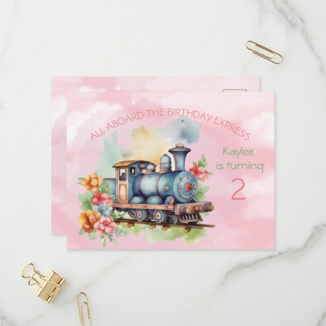 Cartão-postal de convite para segundos aniversário (Frente/Verso In Situ)