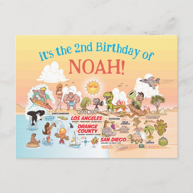 Cartão Postal De Convite Parabéns do SoCal Personalizado (Frente)