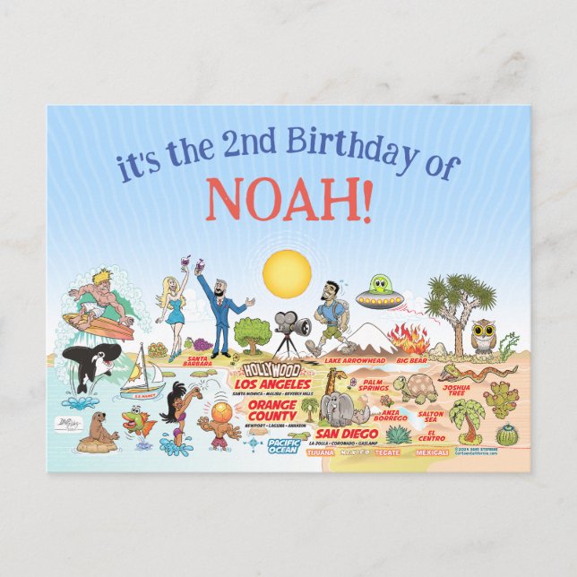 Cartão Postal De Convite Parabéns do SoCal Personalizado (Frente)