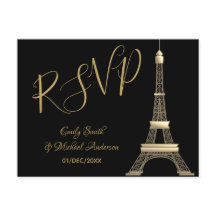 PARIS RSVP Preto Dourado - Tendência Chic Elegante