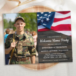 Cartão Postal De Convite Partido Americano de Boas-vindas Militares