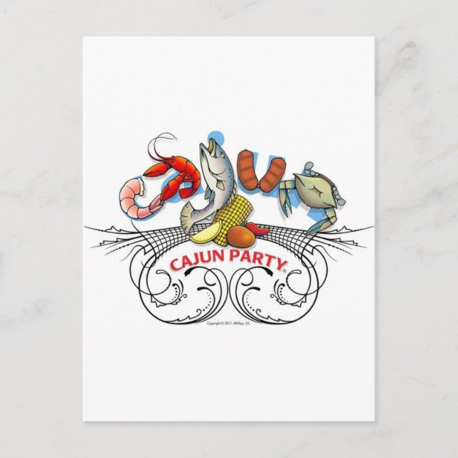 Cartão Postal De Convite Partido Cajun-WLG-20110531 (Frente)