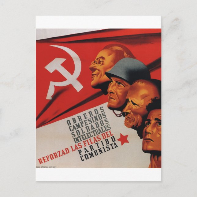 Cartão Postal De Convite Partido Comunista (1937)_Propaganda Poster (Frente)