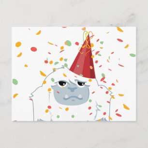 Cartão Postal De Convite Partido Confetti Yeti