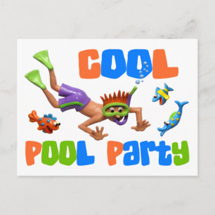 Cartão Postal De Convite Partido da Piscina legal