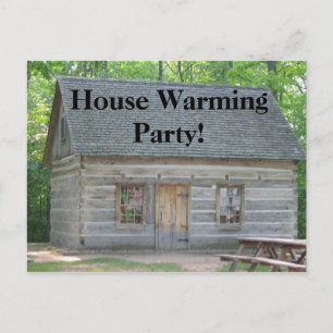 Cartão Postal De Convite Partido do Aquecimento da Casa!
