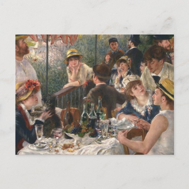 Cartão Postal De Convite Partido do Barco Renoir French Luncheon (Frente)